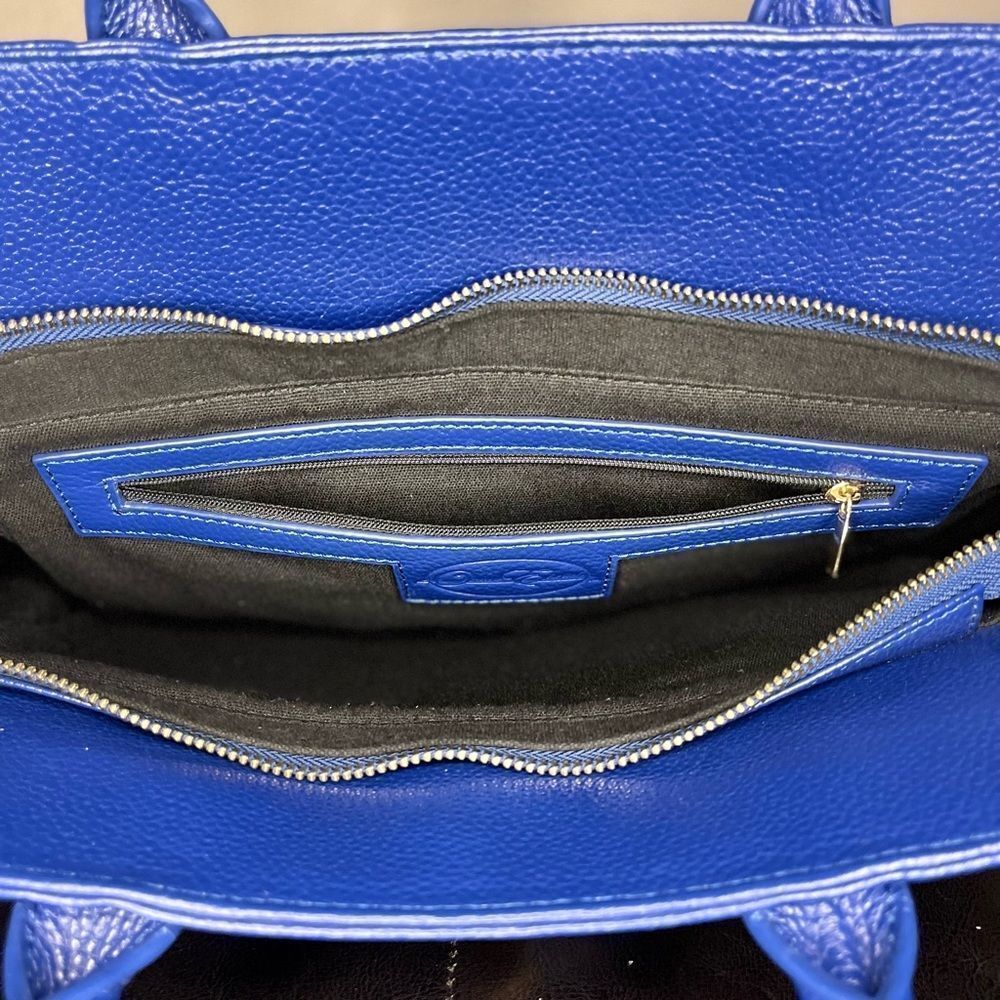 Rare Onna Ehrlich Bright Blue Pebbled Leather HandBag Purse With Tassel … - Picture 8 of 8